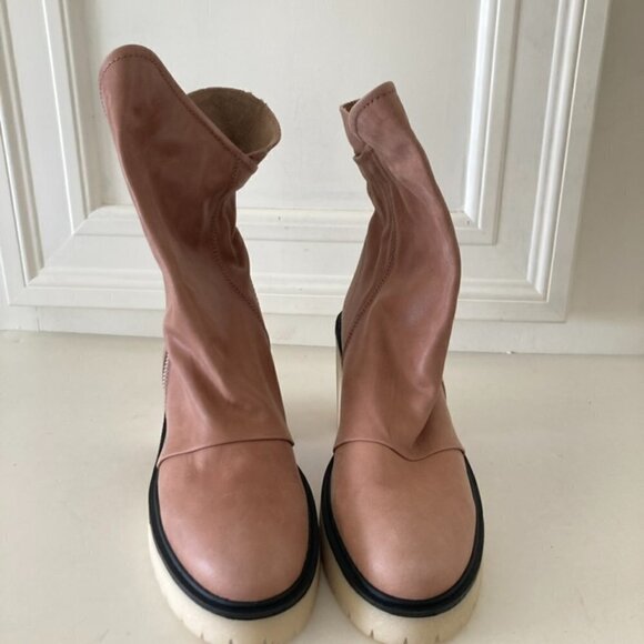 NWOB Free People Jack Zip Brown Leather Boots Sz 40 - Picture 5 of 10